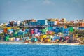 Colorful house line the ocean front in San Juan, Puerto Rico Royalty Free Stock Photo